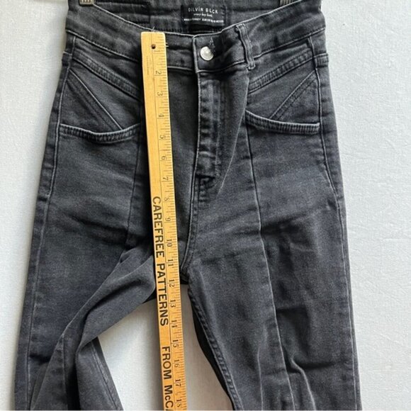 Dilvin Black high waisted slit fit jeans Sz 26" - Picture 9 of 12